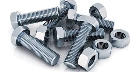 Galvanized hex bolts and nuts